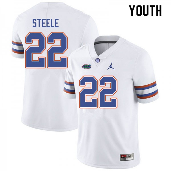 Jordan Brand Youth #22 Chris Steele Florida Gators College Football Jerseys White